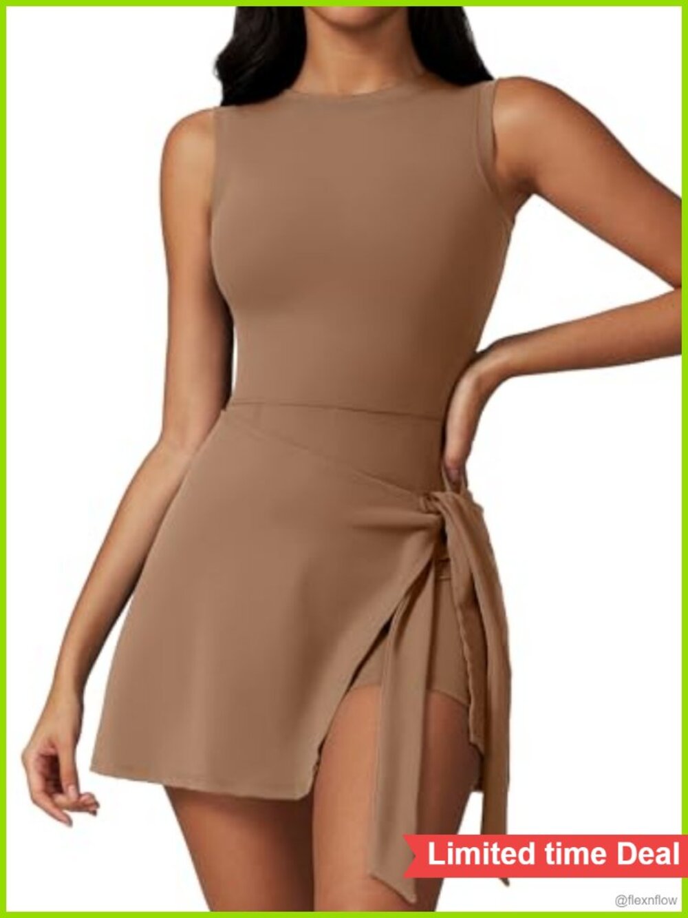 ATTRACO Women's Sleeveless Tennis Dress with Built-in Shorts and Pockets